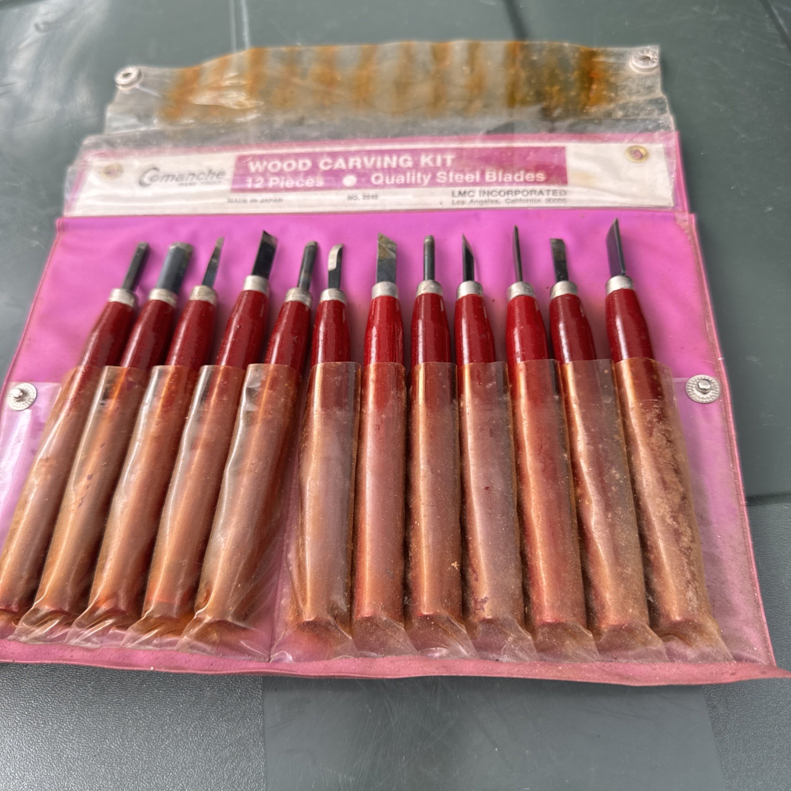Comanche 12-Piece Hand Wood Carving Kit Quality Steel Blades Made in USA Used