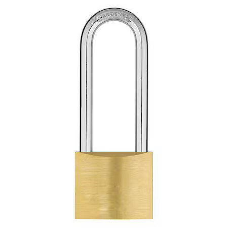 Zoro Select 48Jr12 Padlock, Keyed Alike, Long Shackle, Rectangular Brass Body,,