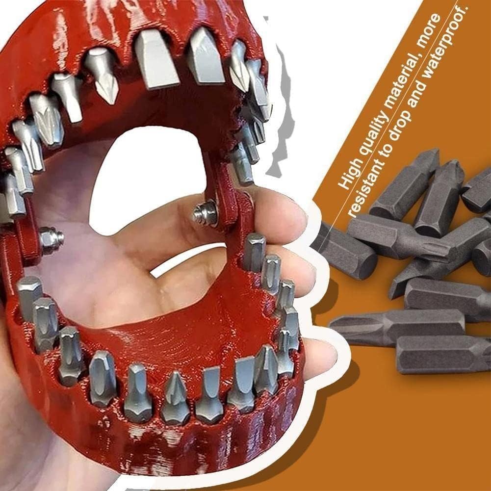 1pc Red Funny Denture Drill Bit Holder Teeth Model Design Screwdriver 6.35mm ...