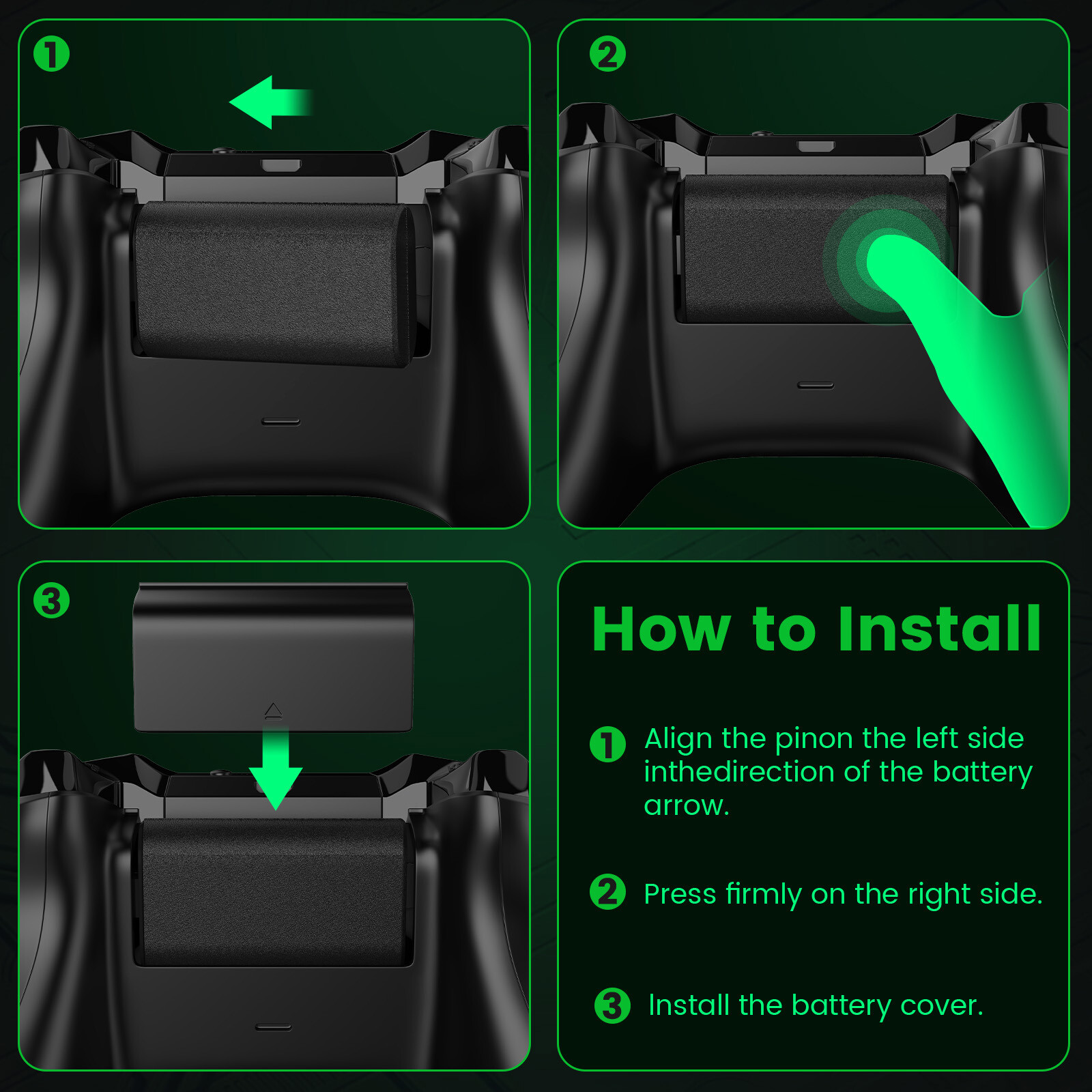 2 Rechargeable Battery Pack For XboxOne S X/Series X S Controller+Charging Cable