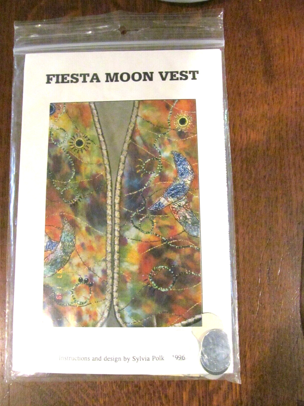 *Ladies Quilt Vest Pattern FIESTA MOON (USED FROM A CLASS) BY SYLVIA POLK