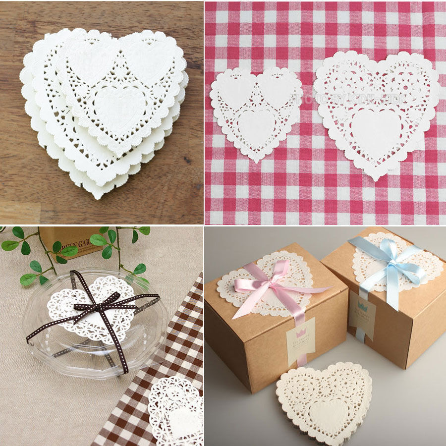 CRAFTS Heart Paper Lace Doilies for Card making & Scrapbooking Party  / 200pcs
