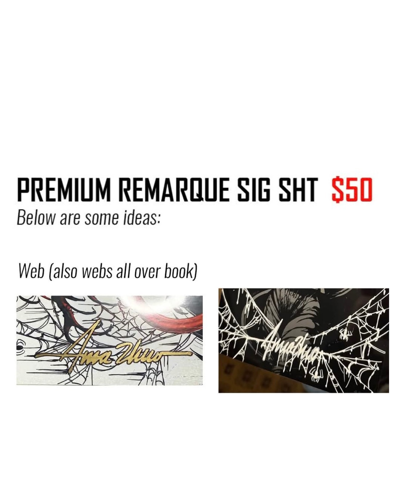 ZHUO WEB SIG - MUST PURCHASE FROM LIVE STREAM FIRST - THIS IS AN ADD ON ITEM!