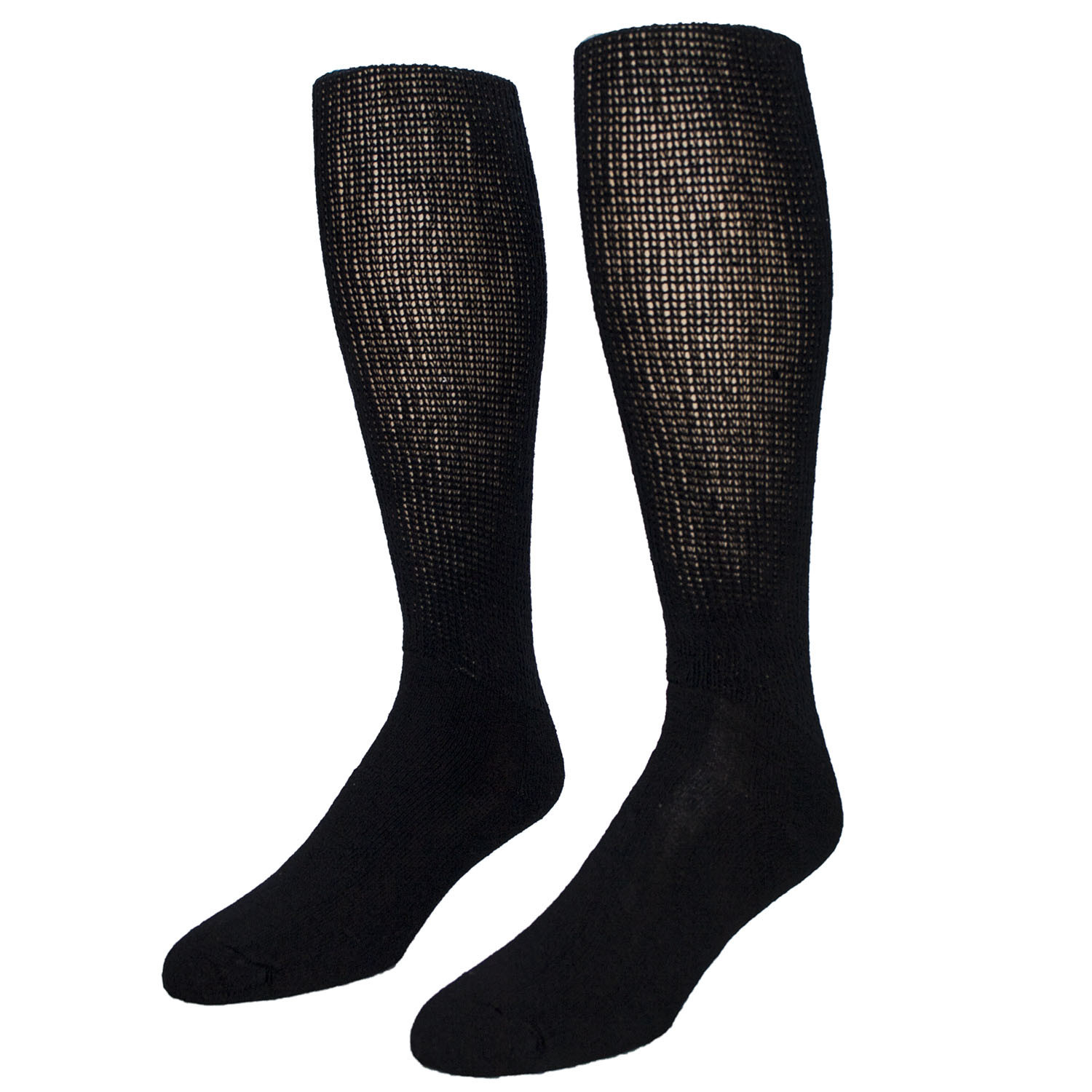 12 PAIR KNEE HIGH BLACK PHYSICIAN'S CHOICE OVER THE CALF DIABETIC SOCKS 13-15