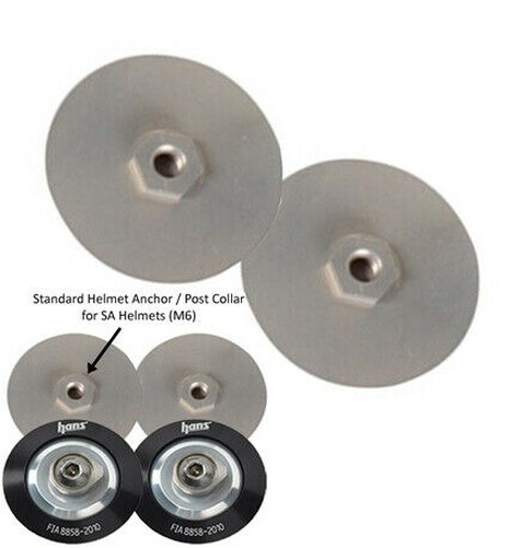 Pair of HANS M6 washers that fit HANS clips anchors FIA 8858-2002, 8858-2010