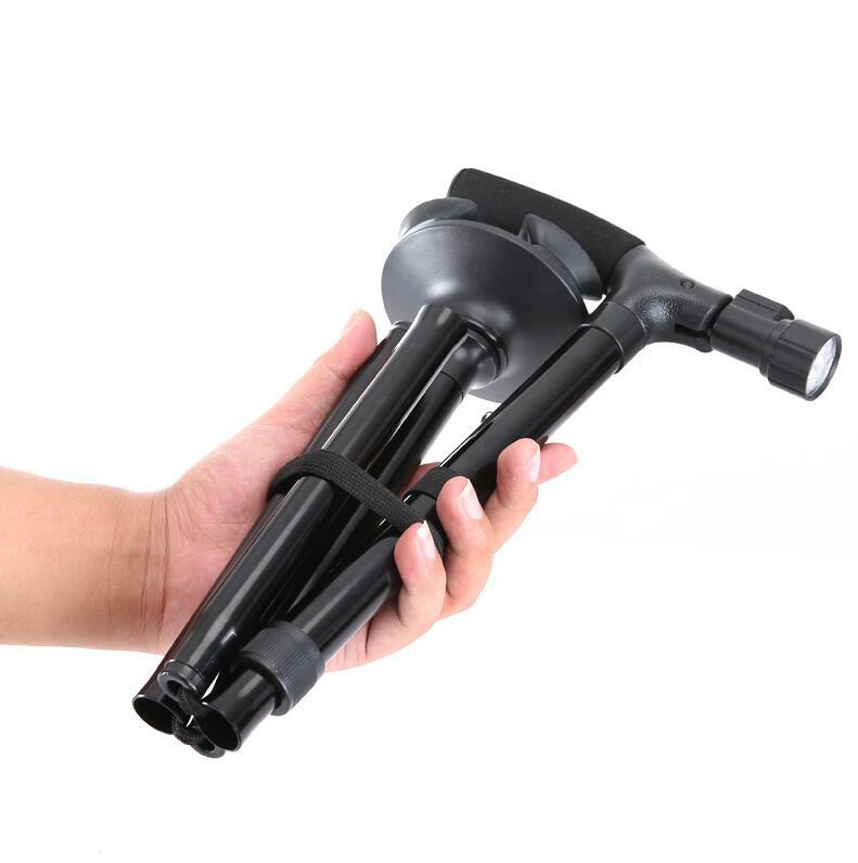 33.1”-37” Adjustable Height walking stick with LED Light Foldable Cane Aluminium