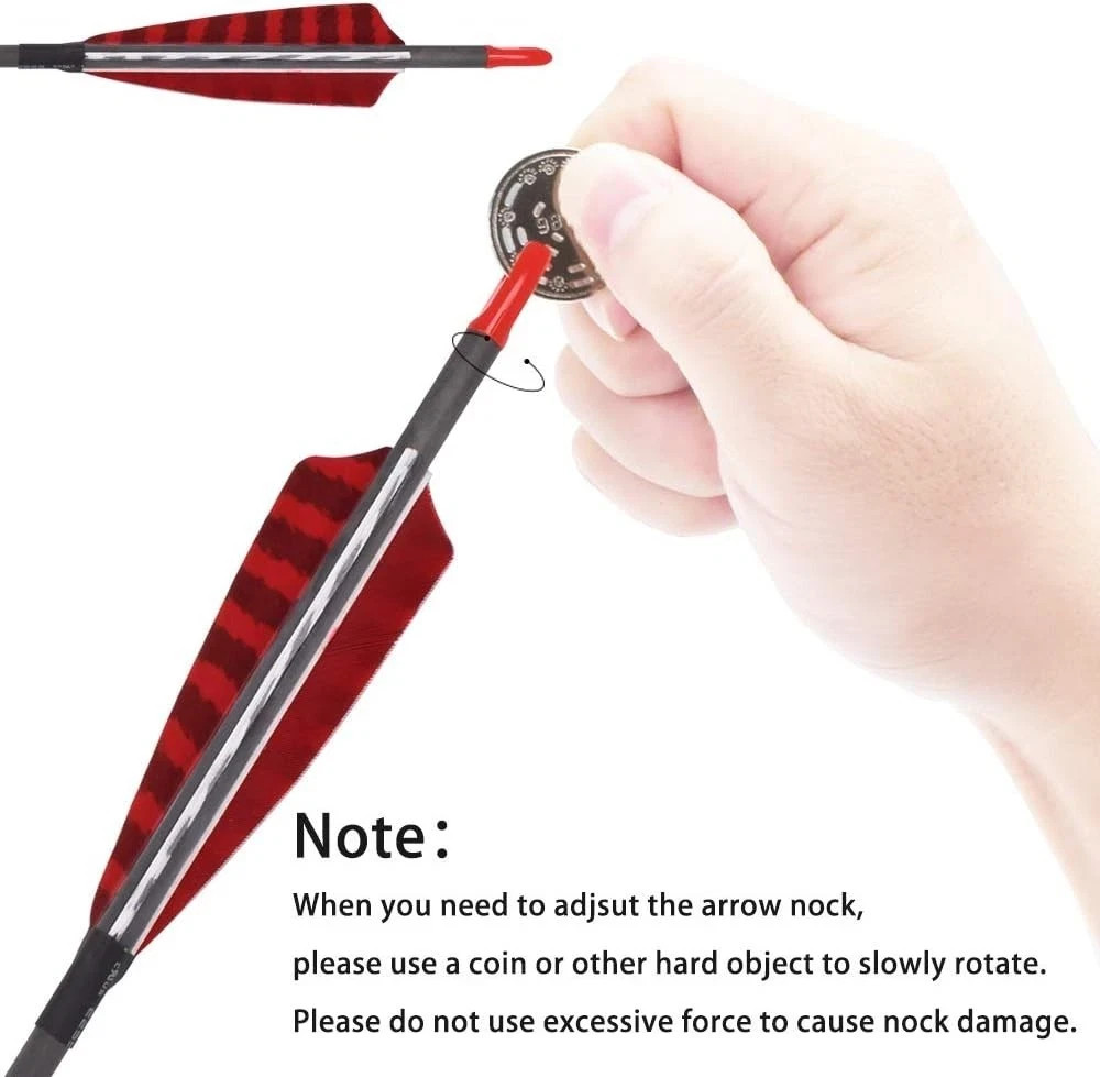 Pure Carbon Arrows 600 700 Spine Turkey Feather Fletching Screw-in Field Poin...