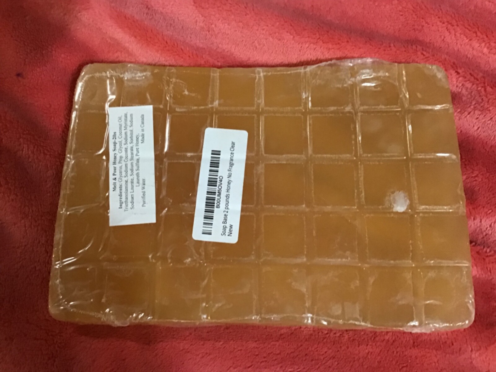 Arts & craft Soap base 2 pounds honey no fragrance clear no fragrance clear new