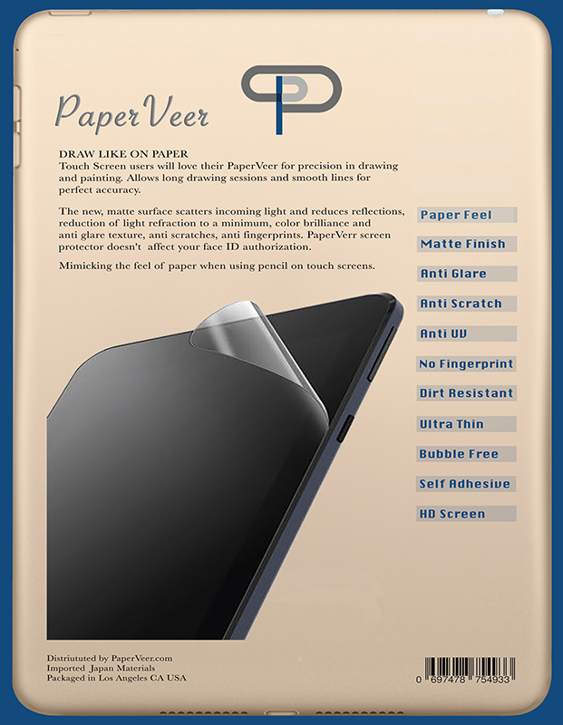PaperVeer Matte Finish Film Anti-Glare Screen For Apple iPad 12.9 in W Button