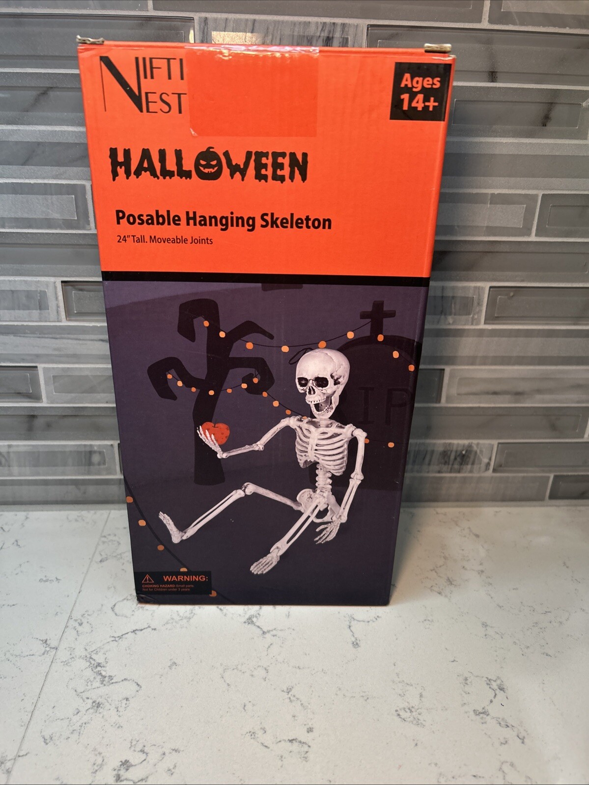 Halloween Posable Hanging 24” Tall Skelton With Movable Joints
