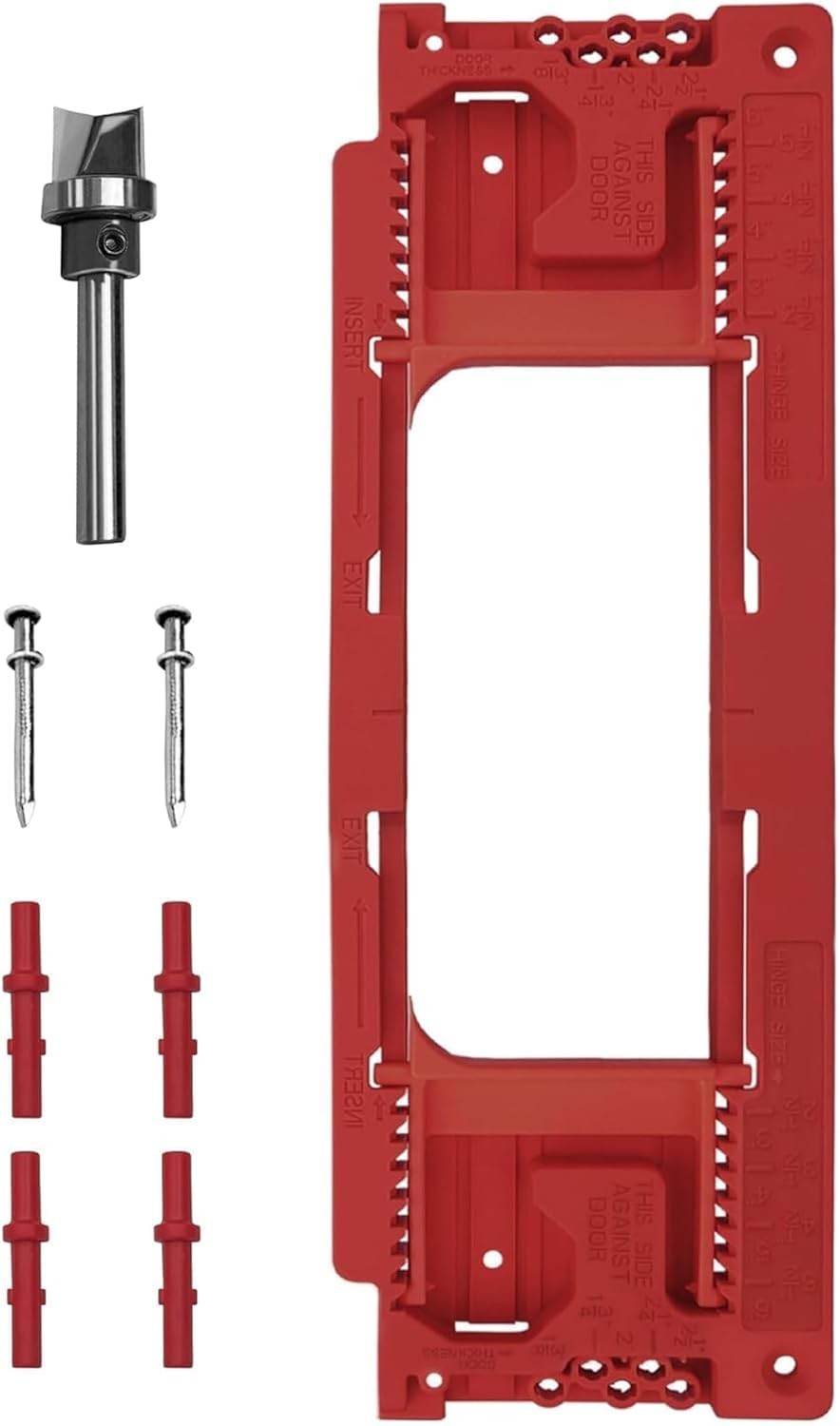 Door Jamb Hinge Jig Compatible with 8 Sizes from 2-1/2" to 6" and 5 Door Thickne
