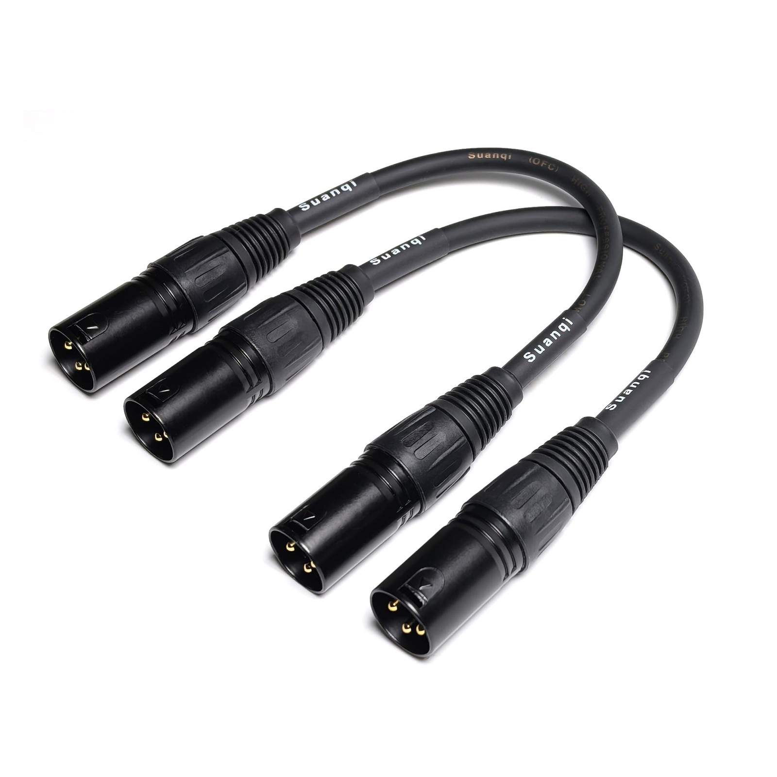 2PCS XLR Male to Male Microphone Cable 3 Pin Audio Extension 6 Inch