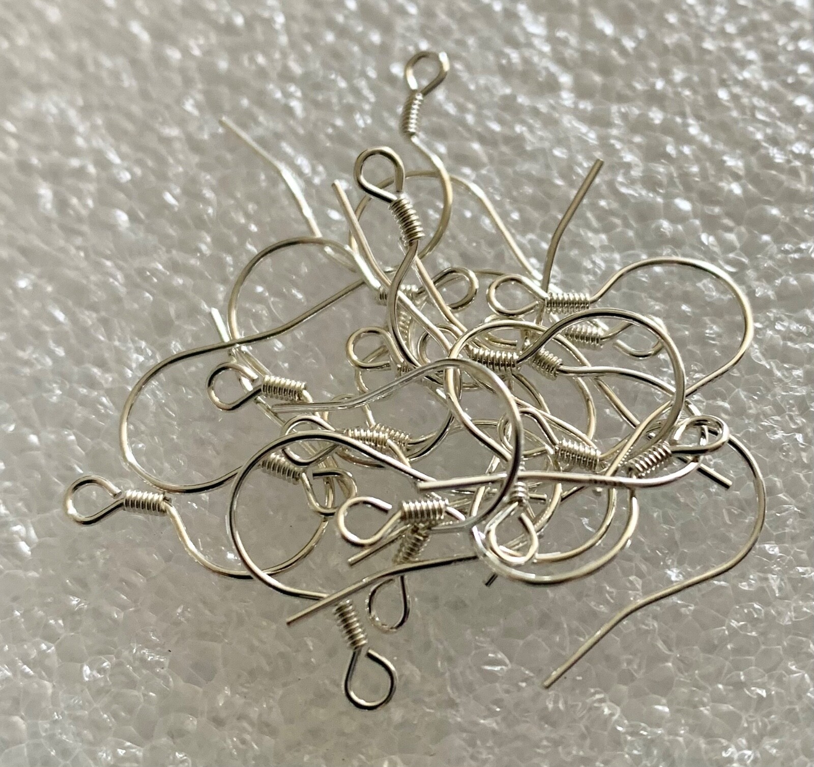 20pcs/10pr Solid 925 Sterling Silver Fish Hook Style Ear Wires