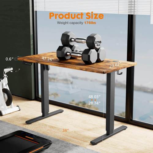 Electric Height Adjustable Standing Desk Laptop Home Office Study 40'' x 24"
