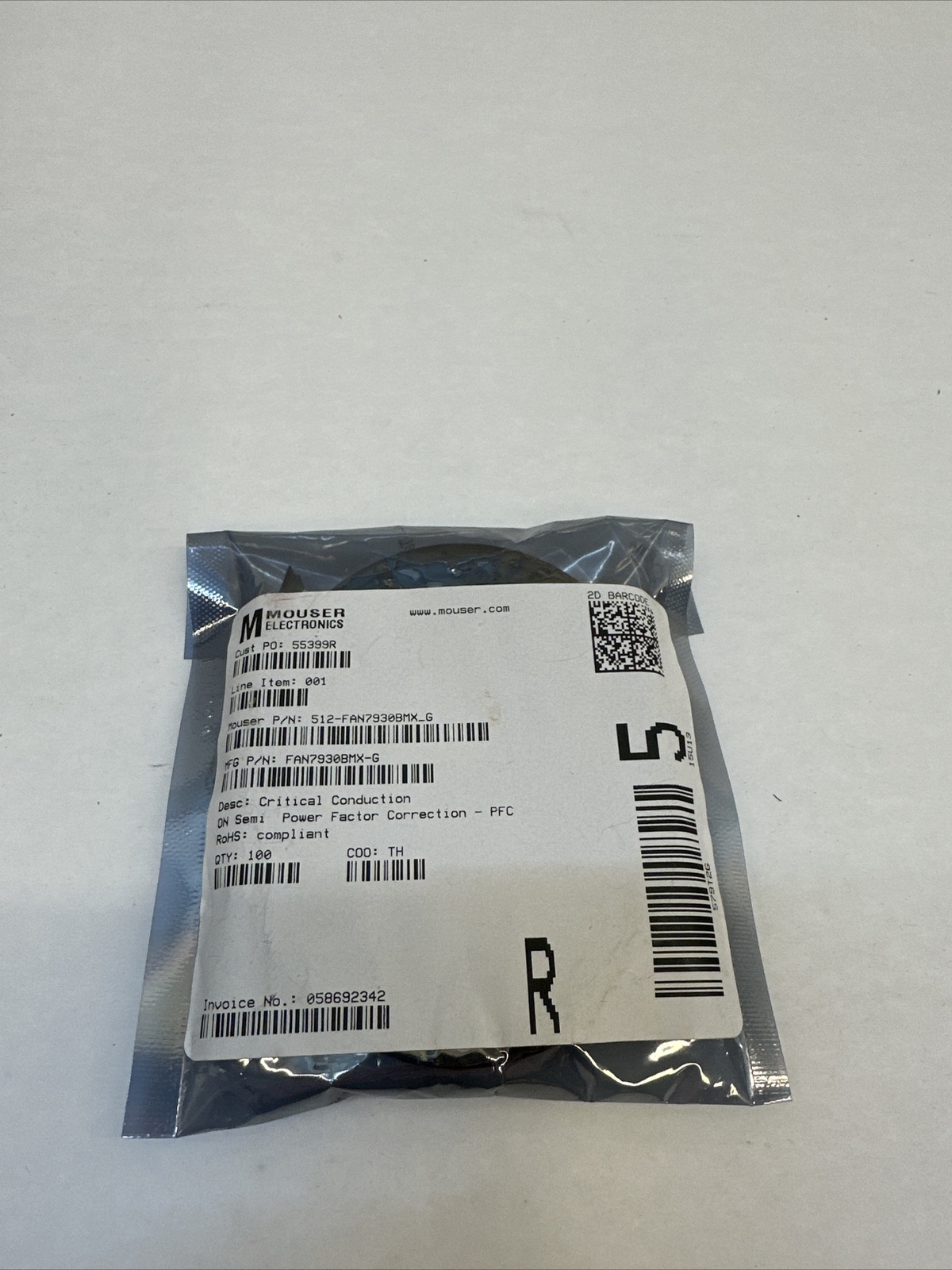 Mouser on semi FAN7930BMX-G power factor correction Qty 100