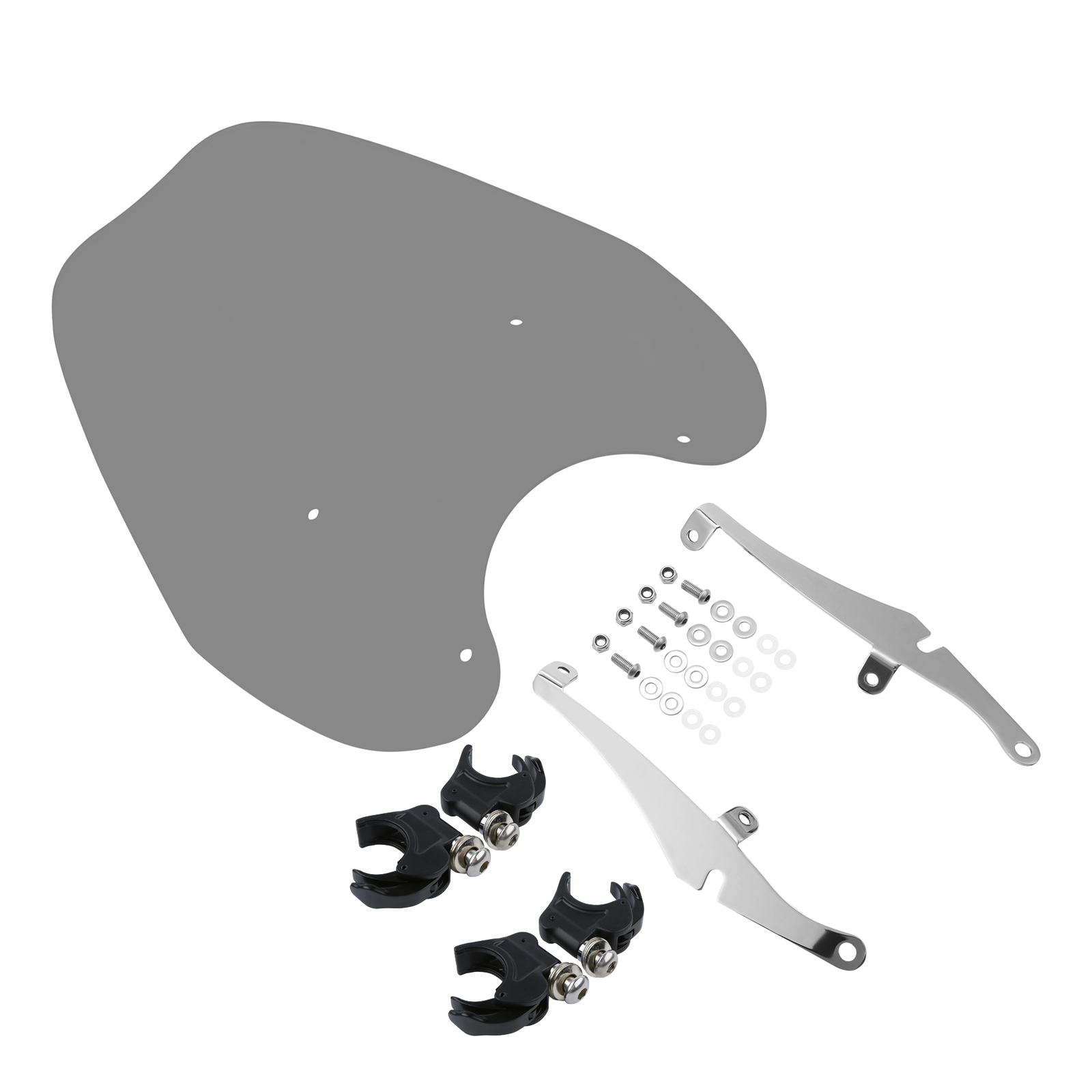 Windshield w/Bracket & 41mm Quick Release Clamps Fit For Harley FXST 1988-2013