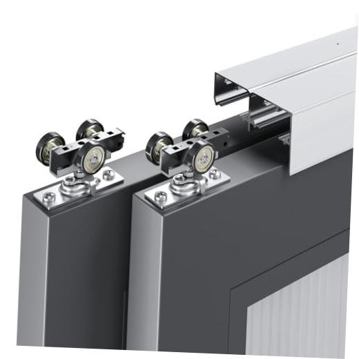 6FT/72in Bypass Double Sliding Pocket Door Hardware Kit - 6FT for 2 Doors