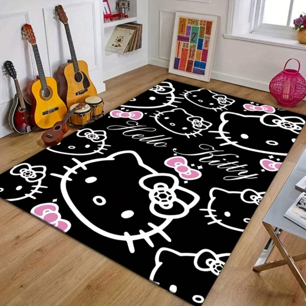 Large Hello Kitty Rug Suitable for Living Room, Bedroom, Kitchen - Ultra Soft Wa