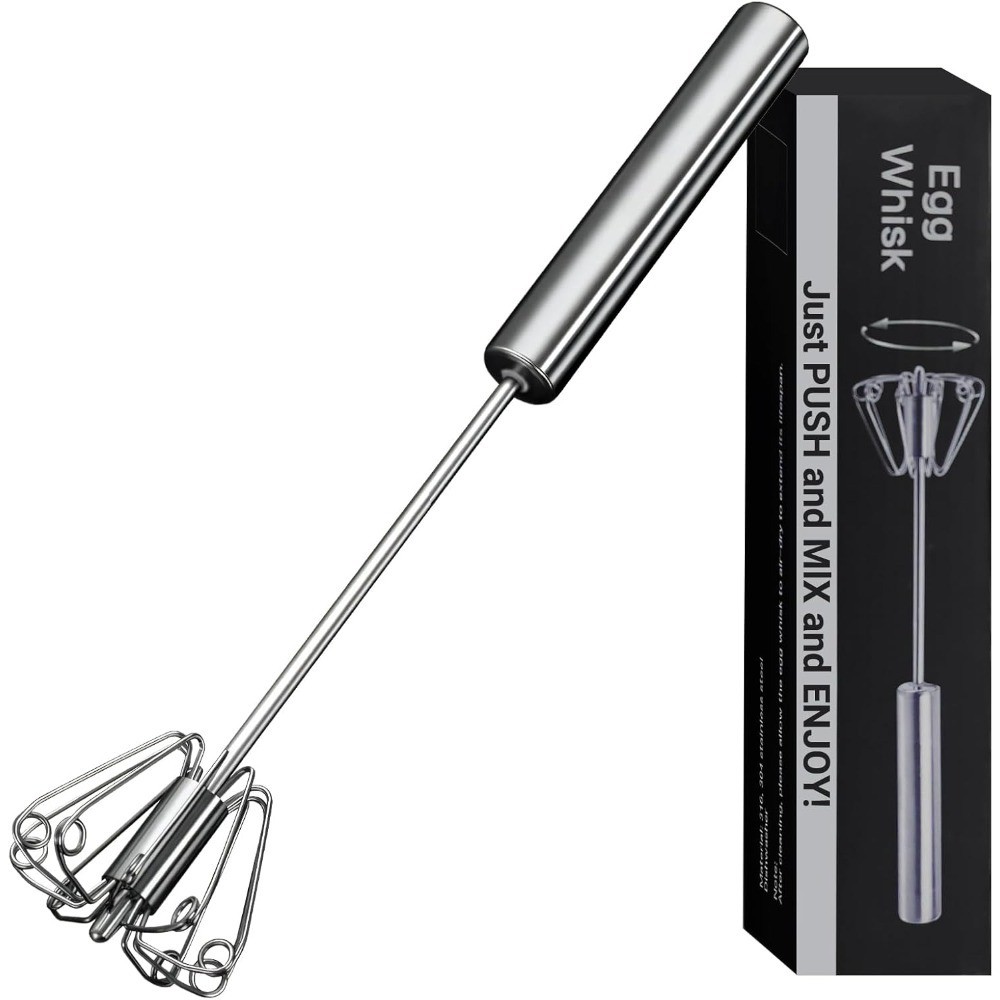 Semi Automatic Stainless Steel Egg Whisk Hand Beater for Cream Blending Whisking