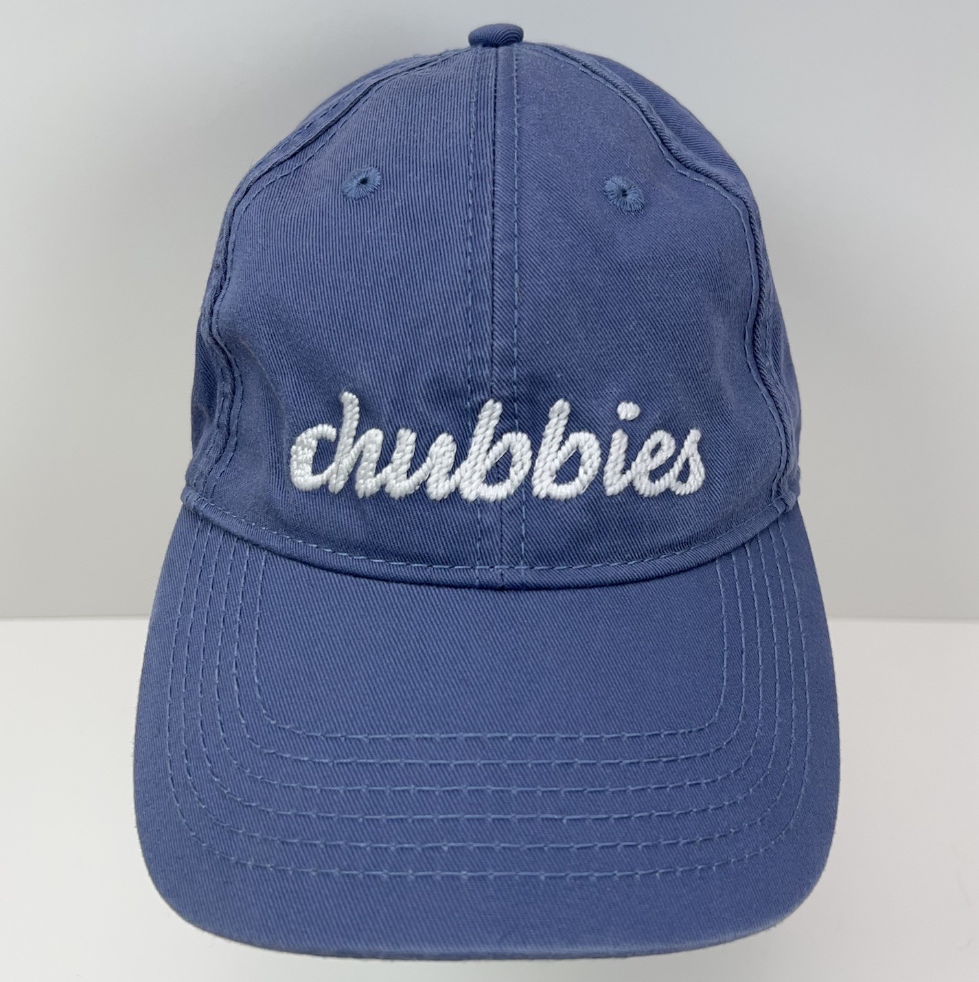 CHUBBIES Harding Lane Baseball Cap Blue Cotton Needlepoint Strapback Golf OS Hat