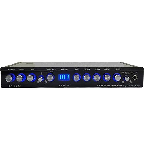 Gravity EQ15 1/2 Din Five Equalization Bands Car Audio Equalizer EQ Front,