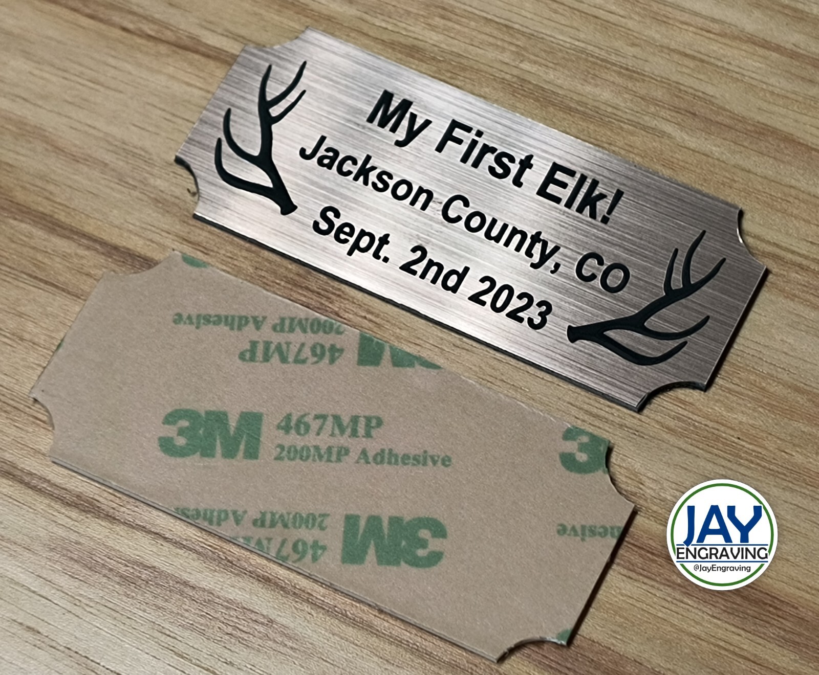 Custom Engraved Copper Finish Elk Hunt Trophy Plaque Plate Emblem Deer Hunting