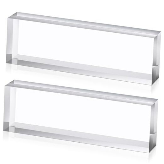 Yousoontic Pcs Clear Acrylic Blocks for Display Blank 2.5 x 8 x 1.125 Inch 2