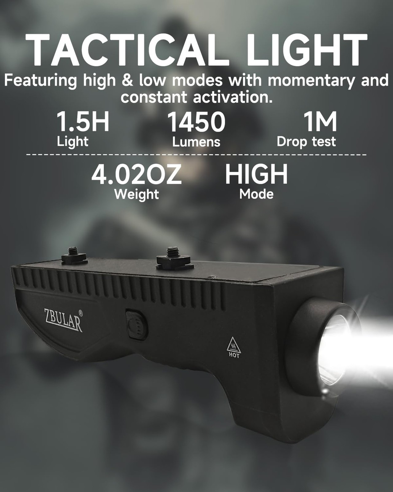 1450 Lumens Flashlight Light,Dual Switch,Strobe Function,Easy to us... Fast Ship