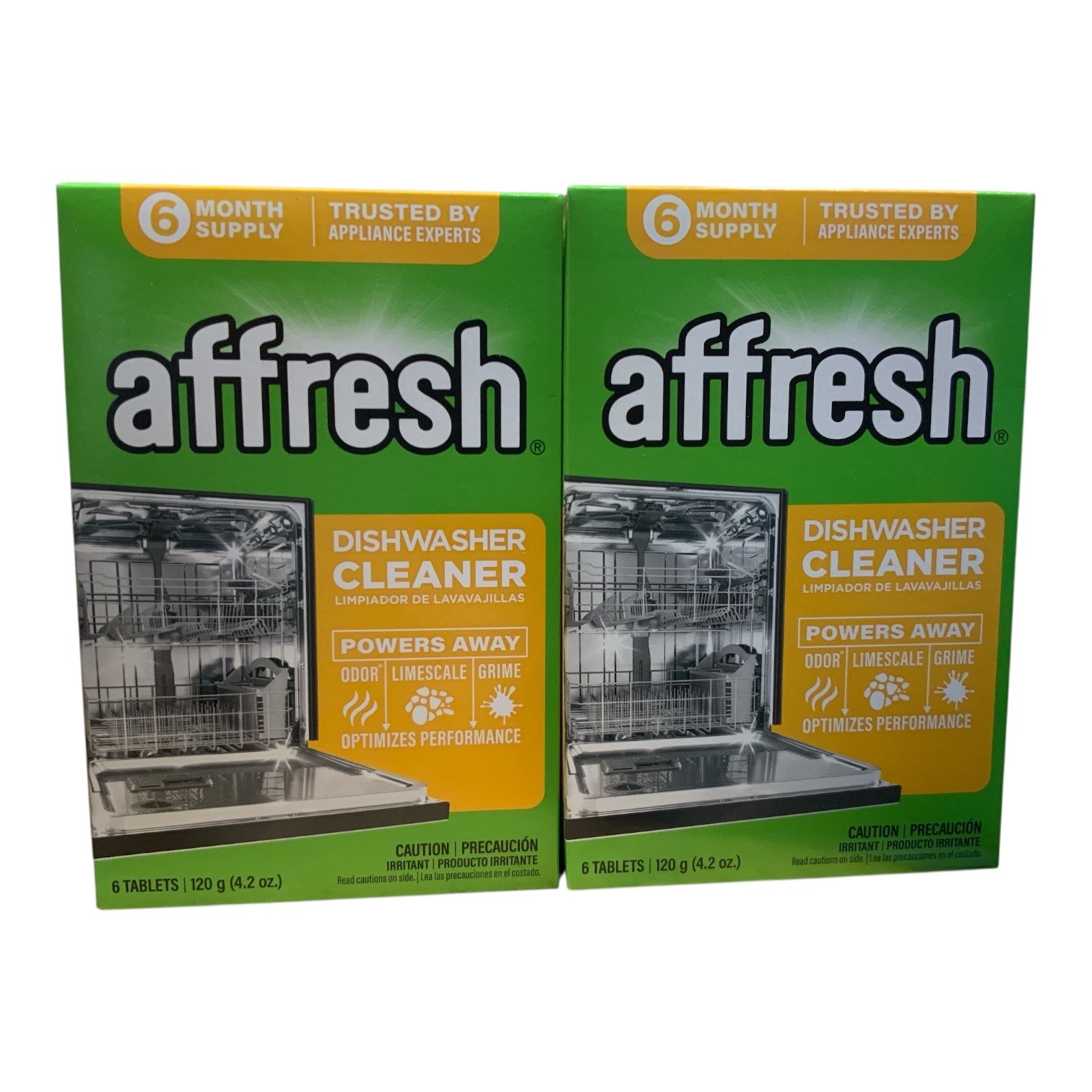 2 TWO BOXES Affresh W10549851 Dishwasher Cleaner 6 Tablets In Each Box 12 TOTAL