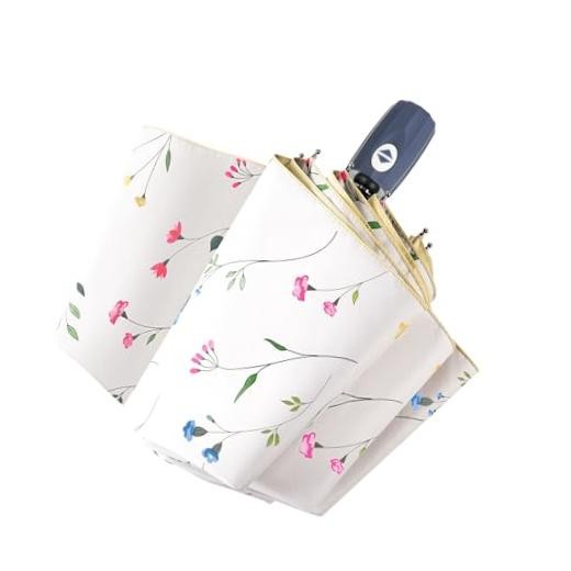 Sun Umbrella Blocking UV Protection Compact Auto Folding Parasol | Carnation