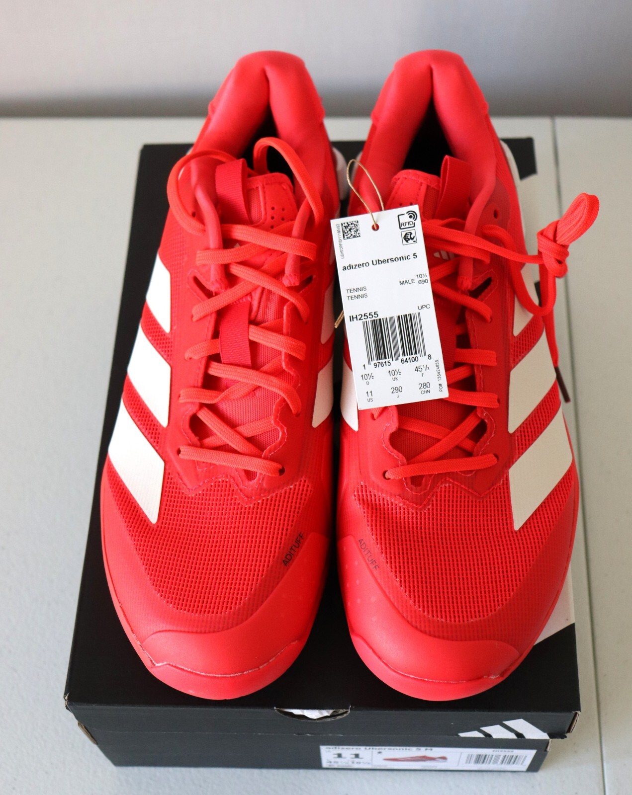Adidas Adizero Ubersonic 5 Lucid Red Tennis Shoes Men Size 11