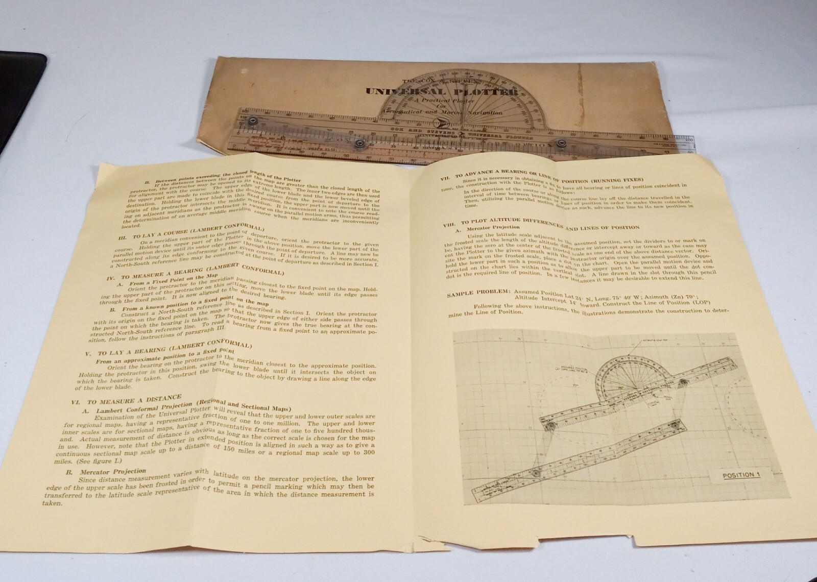 The Cox & Stevens Universal Plotter Aeronautical Maritime W Manual