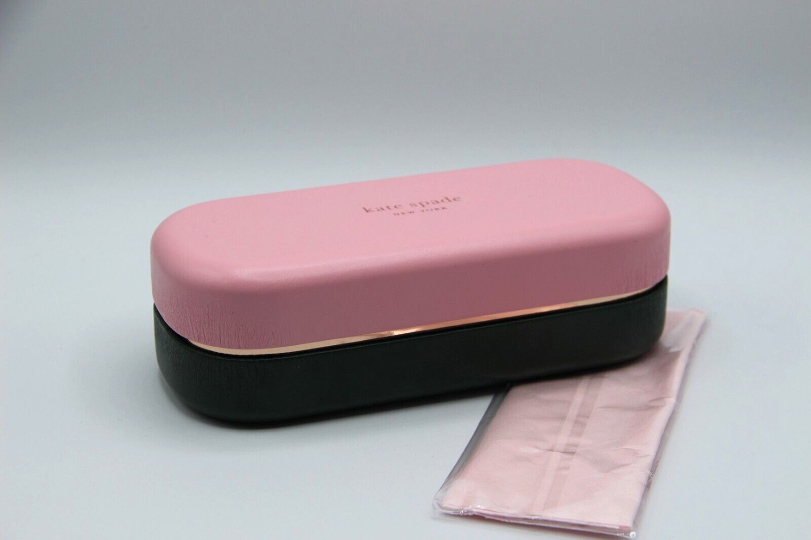 NEW KATE SPADE PINK GREEN LARGE AUTHENTIC SUNGLASSES EYEGLASSES CASE W/CLOTH