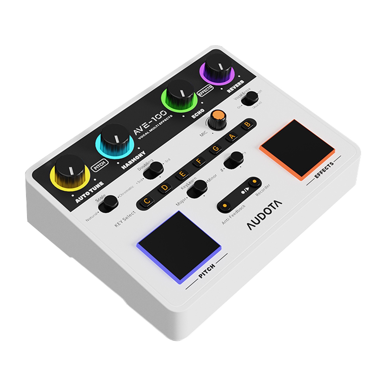 Audota Ave-100 Vocal Multi-Effects Pedal Harmony Auto-Pitch 48V Phantom Power