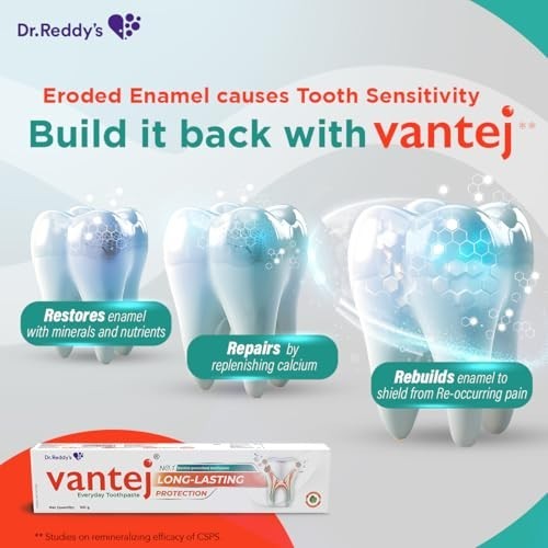 Vantej Sensitivity Protection Toothpaste 100g Dentist Recommended 3Pcs with 2027
