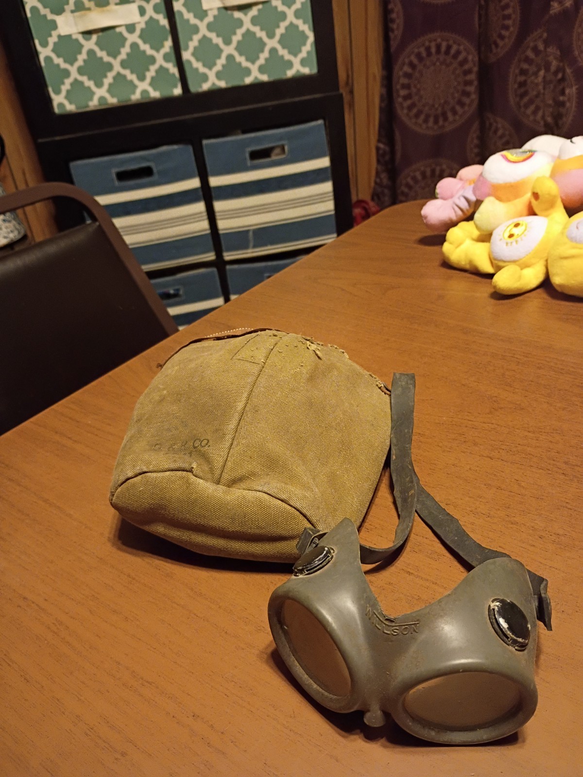 Vintage Canteen Bag And Goggles 1942