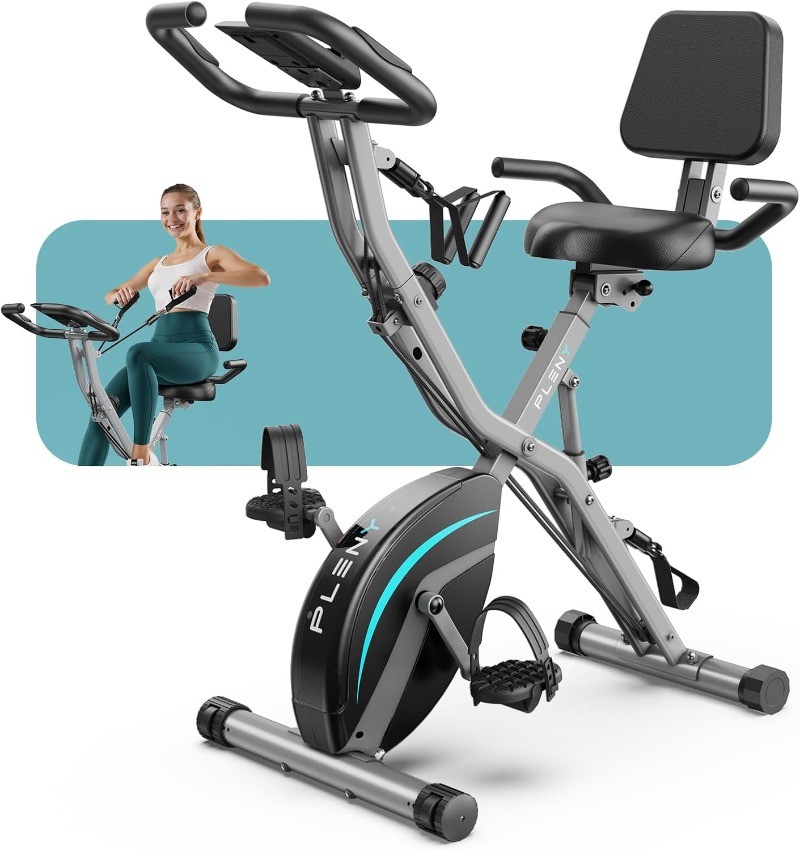 Folding Exercise Bike,5 IN1Stationary Bikes for Home 6.6LBS Flywheel,330LB