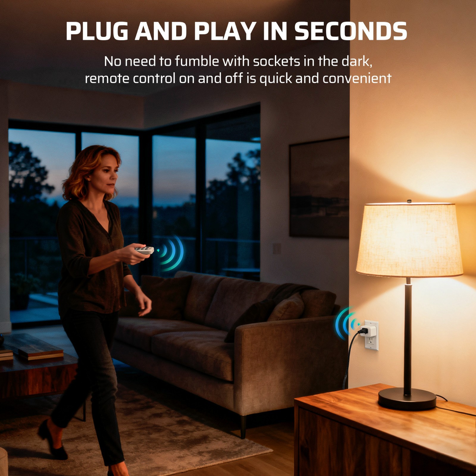 DEWENWILS Wireless Remote Outlets (3 Outlets + 1 Remote) - 100ft RF,UL