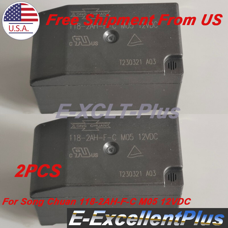 2x For Song Chuan 118-2AH-F-C M05 12VDC Energy Power Relay 1182AHFC M05 50A 6Pin