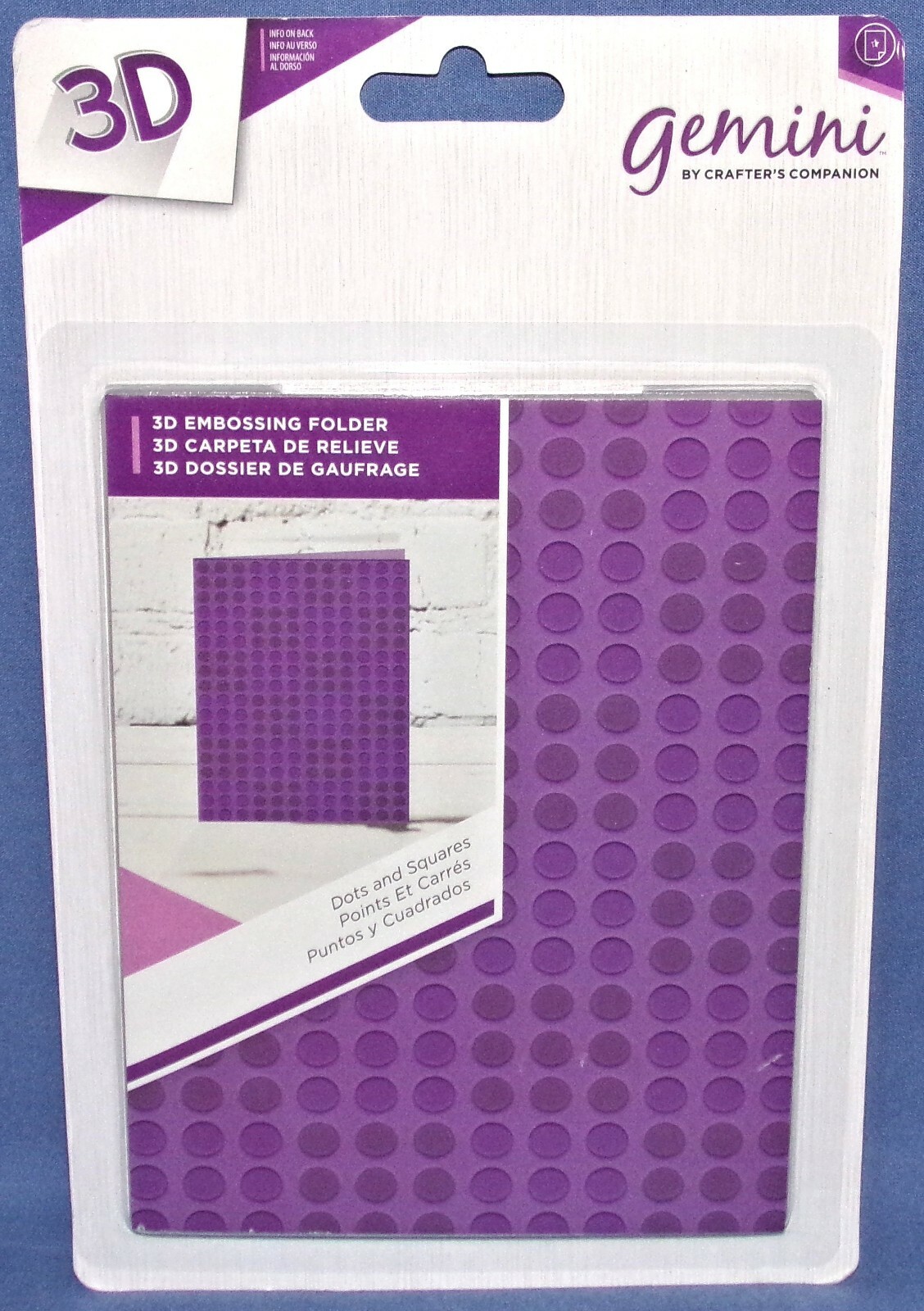 Gemini 3D Embossing Folder Dots and Squares All New by Crafters Companion