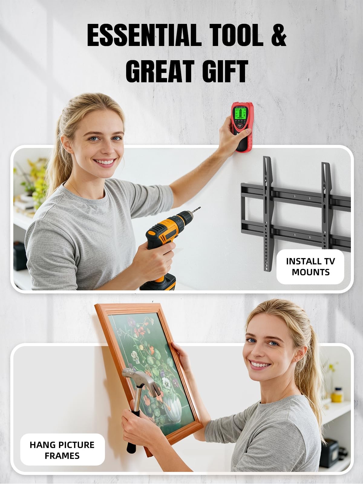 Stud Finder Wall Scanner with Fast Auto Calibration, 4-Mode Wall Stud Detecto...