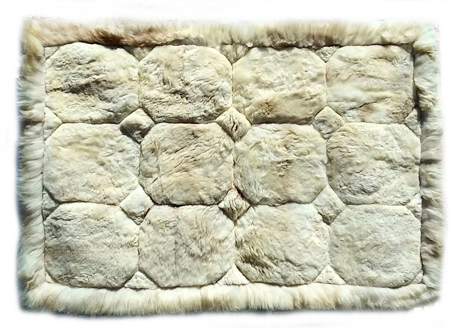 Cream Puffs - 3 ft x 4 ft - Young Alpaca Fur - Animals are used for food.