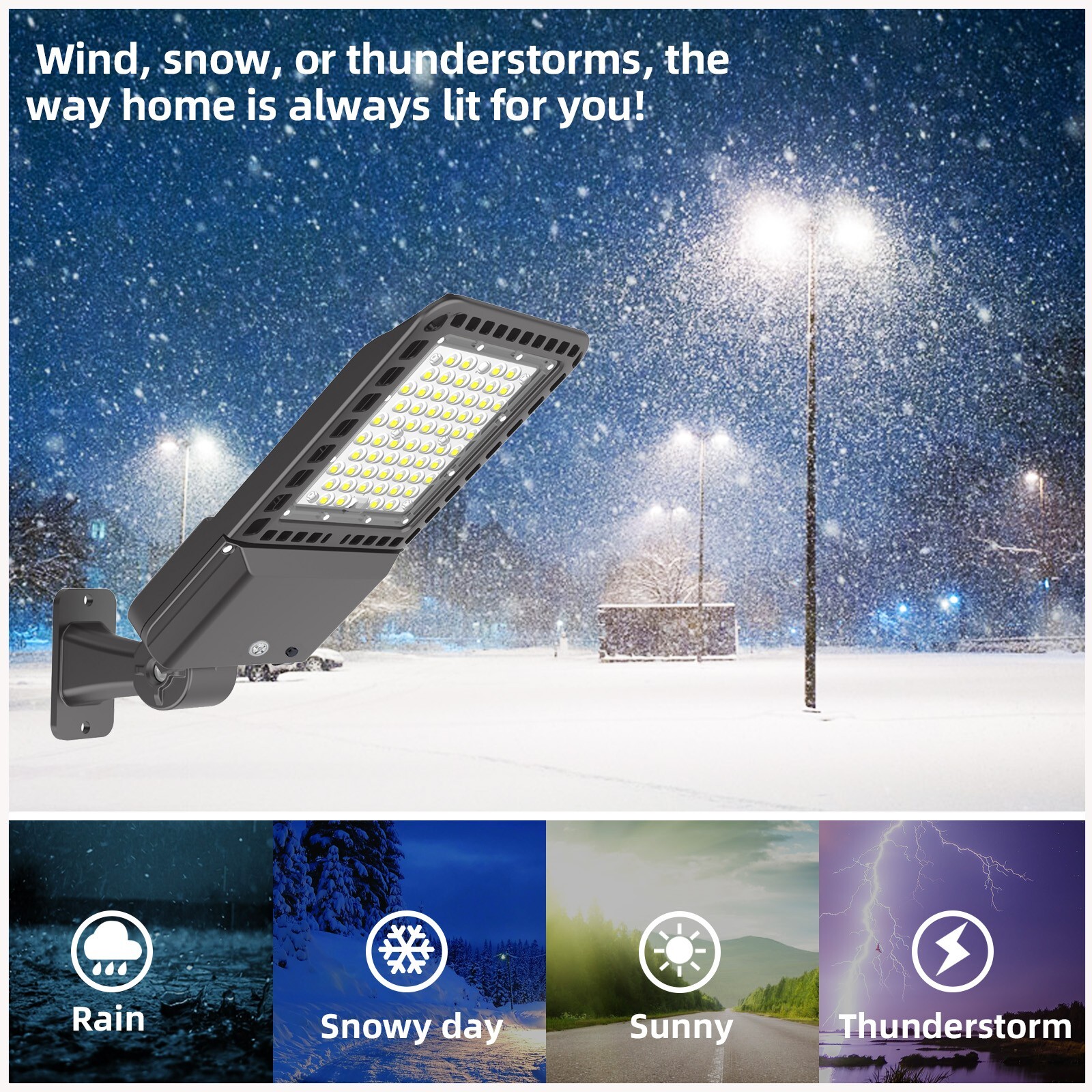 LED Parking Lot Light - 200W Street Lights Dusk to Dawn Outdoor Lighting 3 PACK