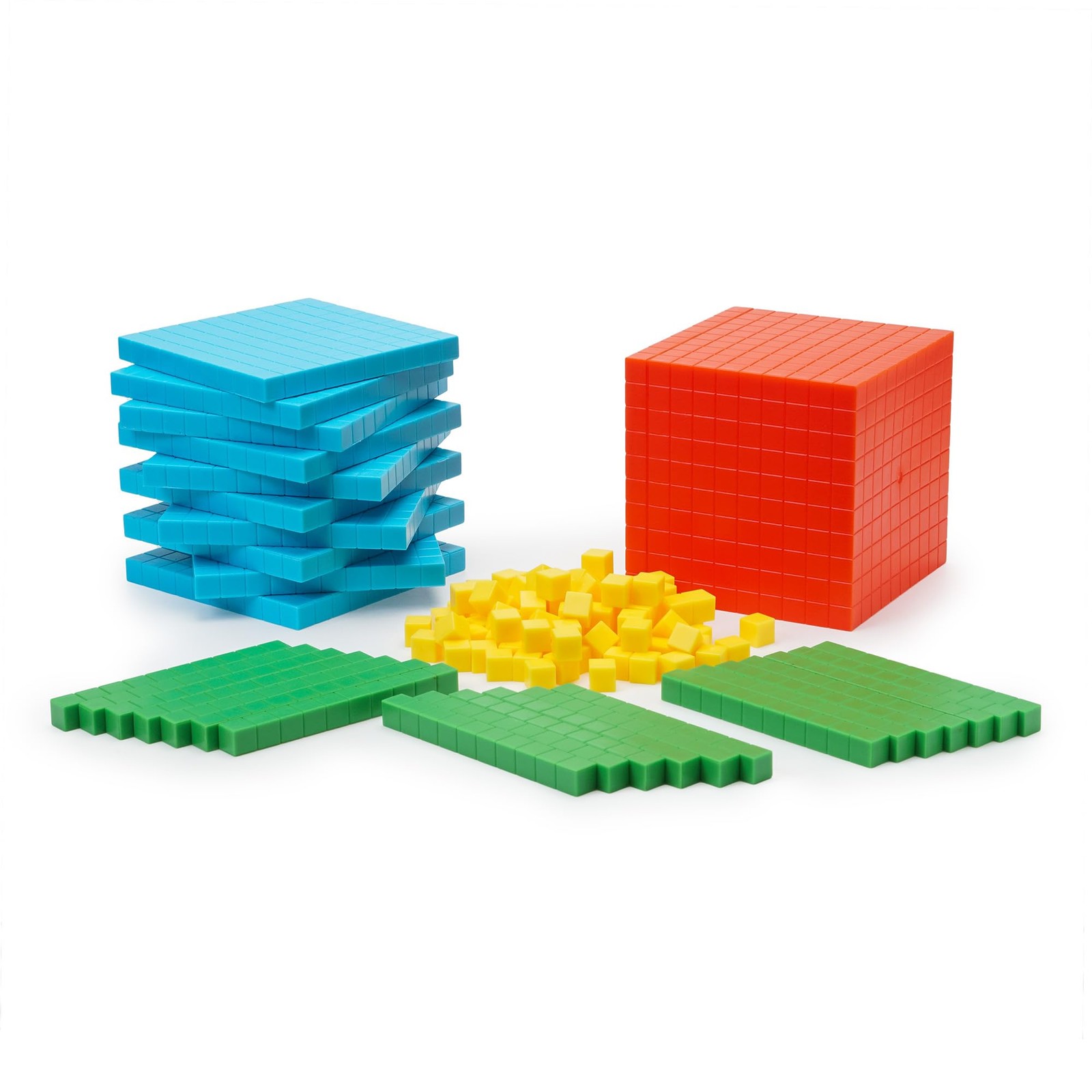 Simply magic 131 PCS Base Ten Blocks for Math - Place Value Small, Assorted