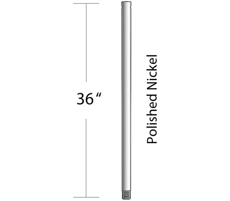 Oxygen 3-6-3620 36" Downrod, Polished Nickel
