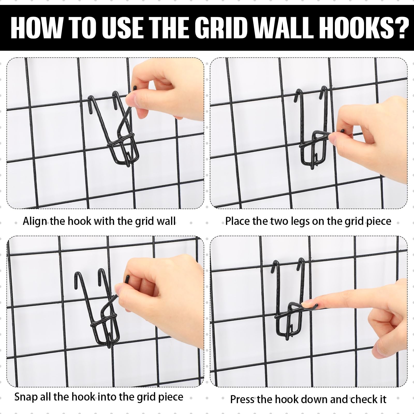 2 Inch Grid Wall Hooks 25 Pcs Gridwall Panel Hooks Store Garage Wall Mount Or...