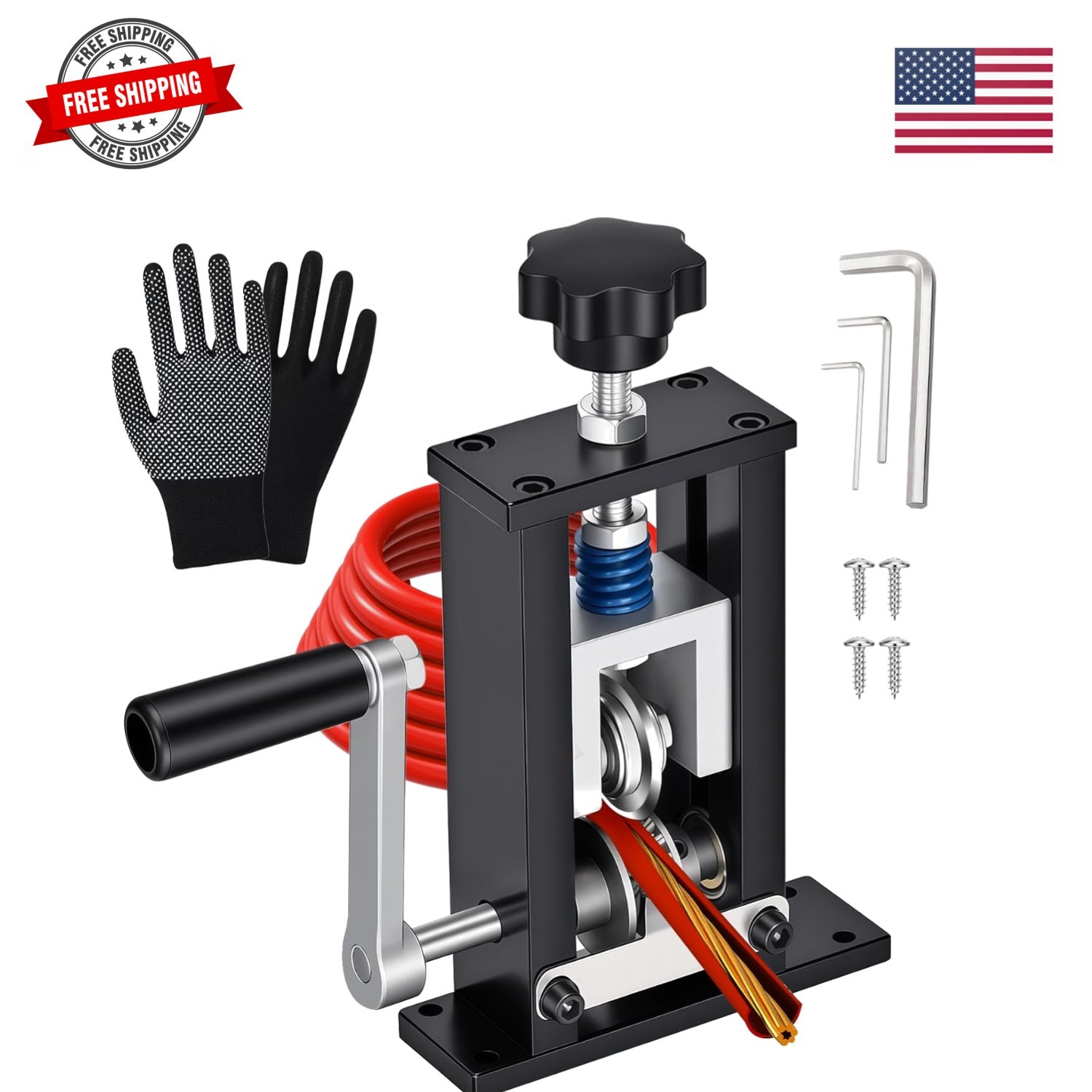 Manual Wire Stripping Machine Gauge Wire 0.06"-1", Scrapping Copper Wire Peel...