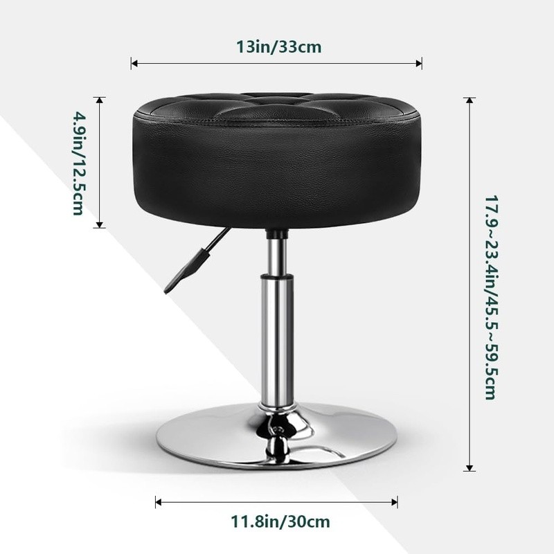 Adjustable Makeup Stool PU Leather Swivel Chair Comfortable Cushioned Seat New