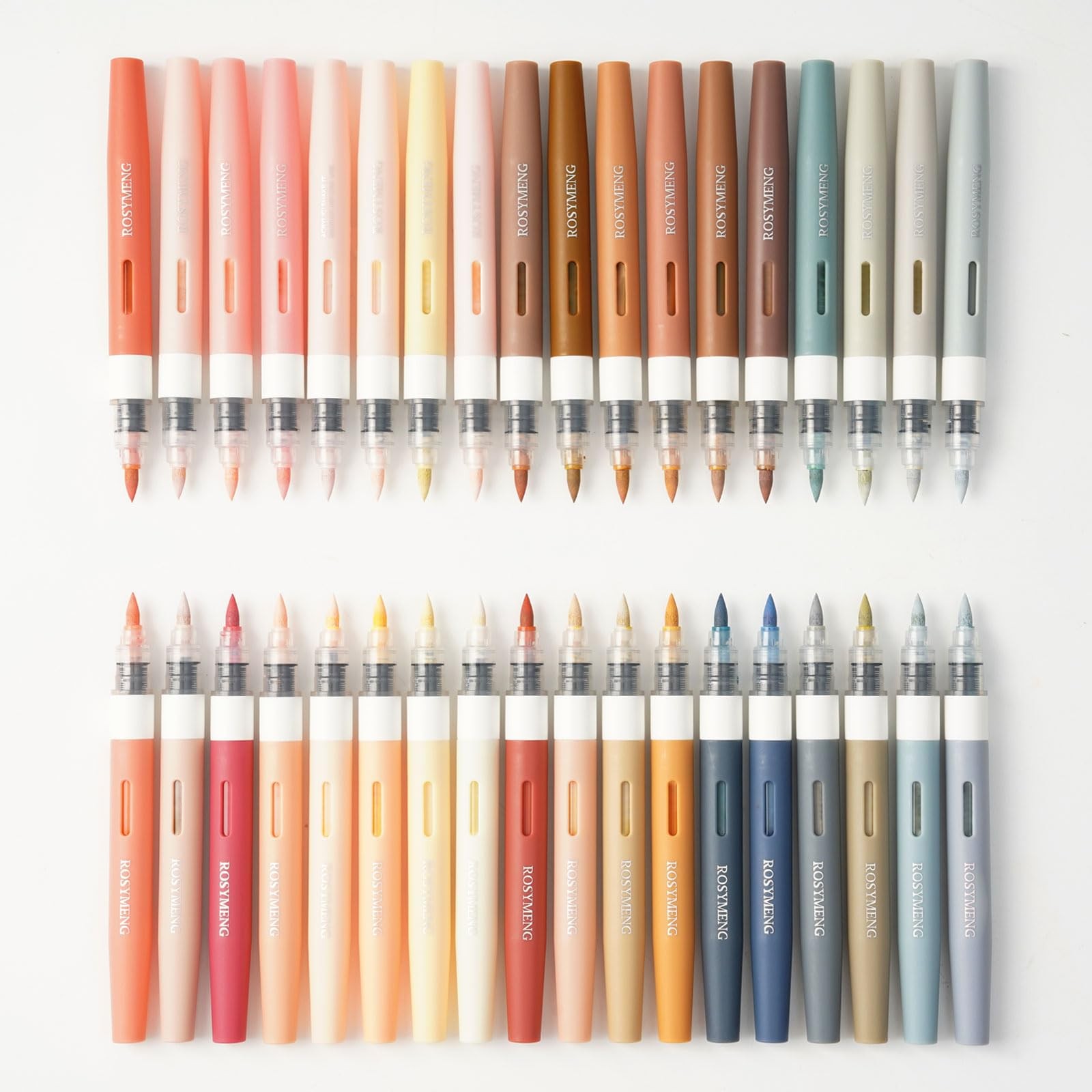 ROSYMENG Skin Tone Art Markers: 36 Colors Acrylic Paint Pen Set with Soft Bru...