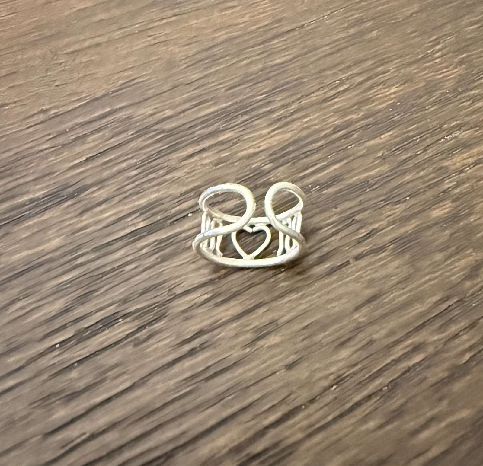 Sterling Silver Adjustable Toe Ring Heart Design .925 "NEW"